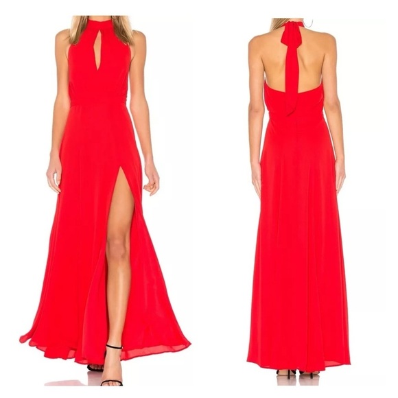 Yumi Kim Rocio High Demand Halter Maxi Dress Red Revolve Anthropologie Medium - Picture 1 of 6